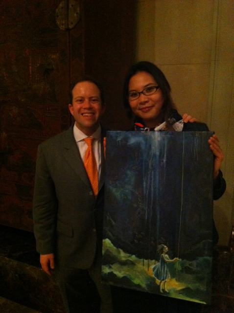 Russ with Artist, Jessamyn Hoshikawa from Dallas